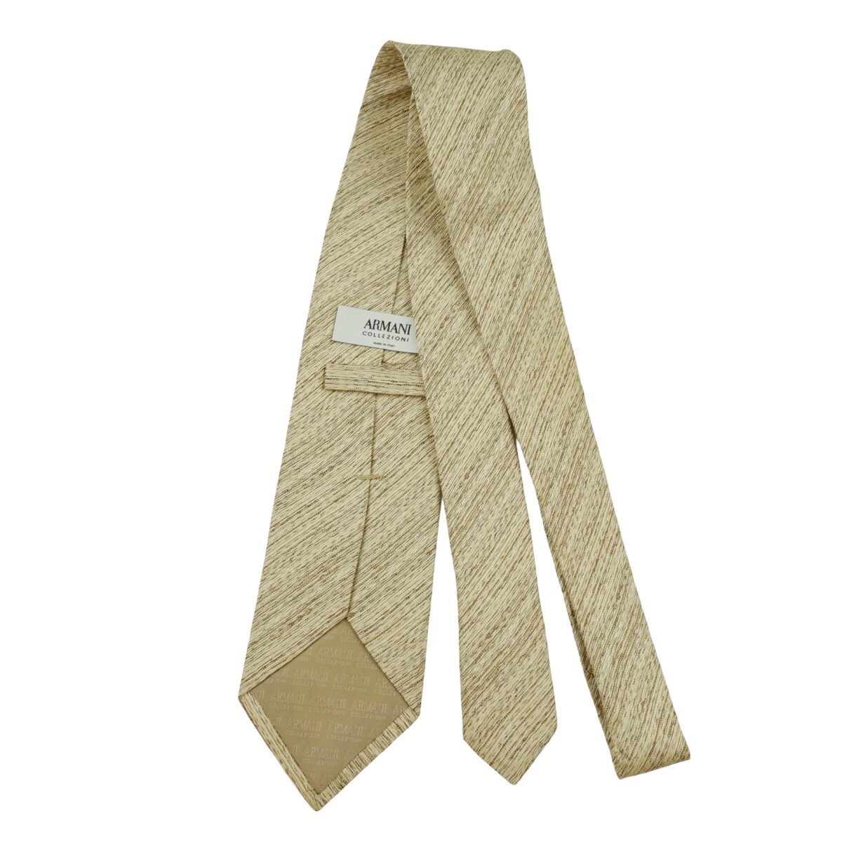a16183 7 Armani Collezioni Tie Silk Beige Stripe Italy (US Import Tax Included) มุมที่ 7