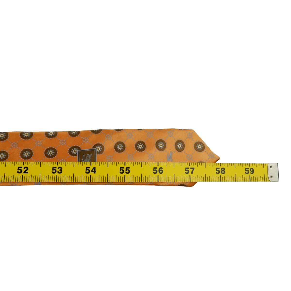 a16188 14 Burberry Tie Silk Orange Geometric Italy (US Import Tax Included) มุมที่ 14