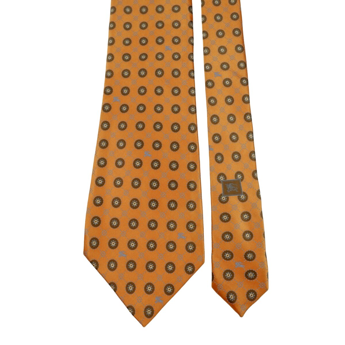 a16188 3 Burberry Tie Silk Orange Geometric Italy (US Import Tax Included) มุมที่ 3