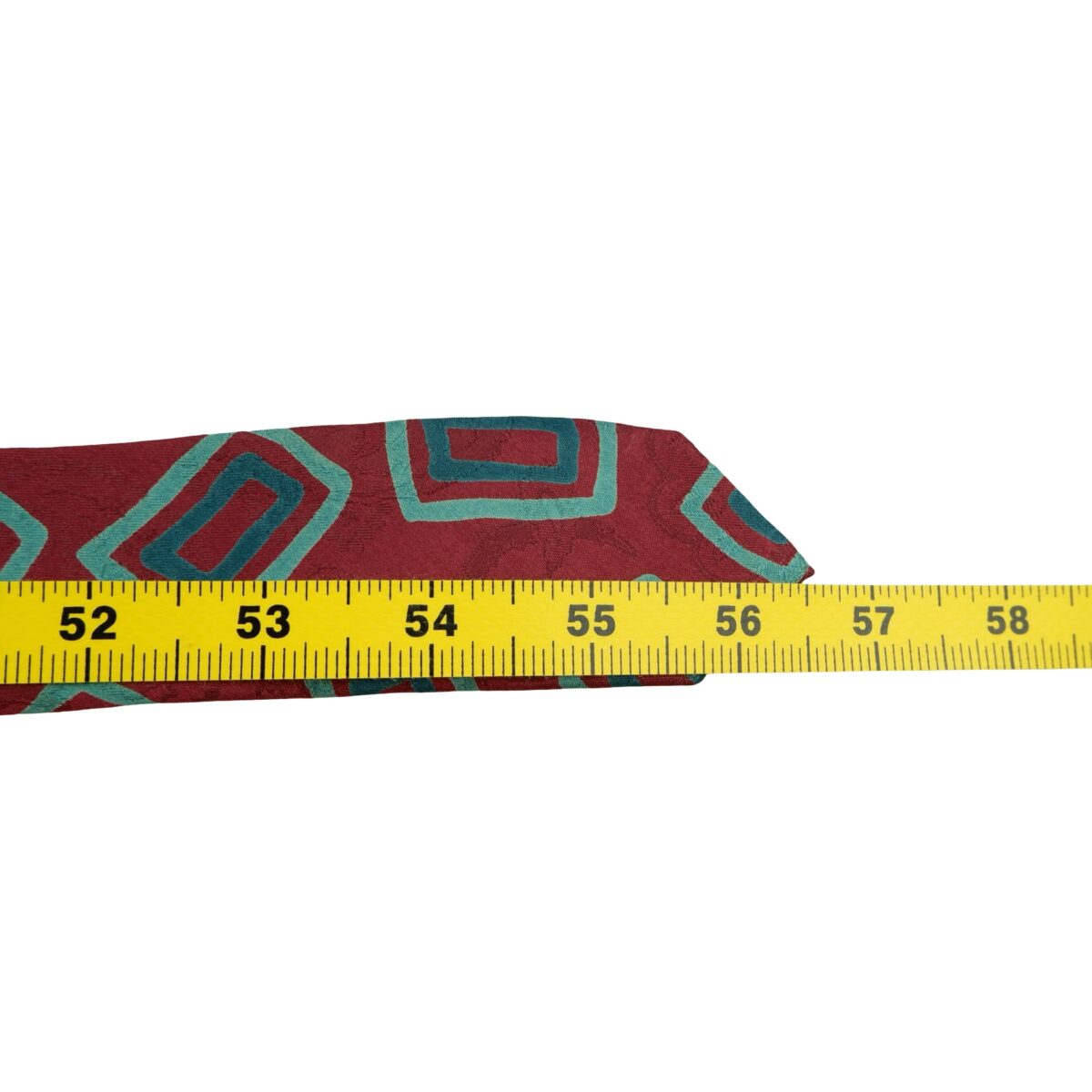 a16189 12 Hugo Boss Tie Silk Brown Green Geometric Italy (US Import Tax Included) มุมที่ 12