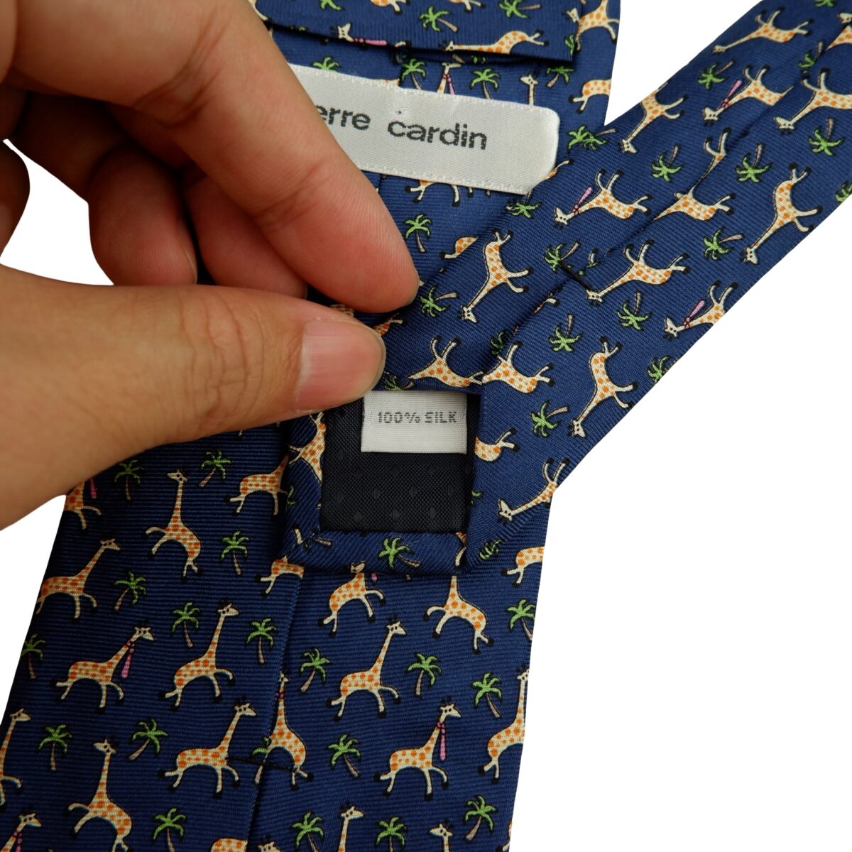 a16193 10 Pierre Cardin Tie Silk Blue Animal Pattern China (US Import Tax Included) มุมที่ 10