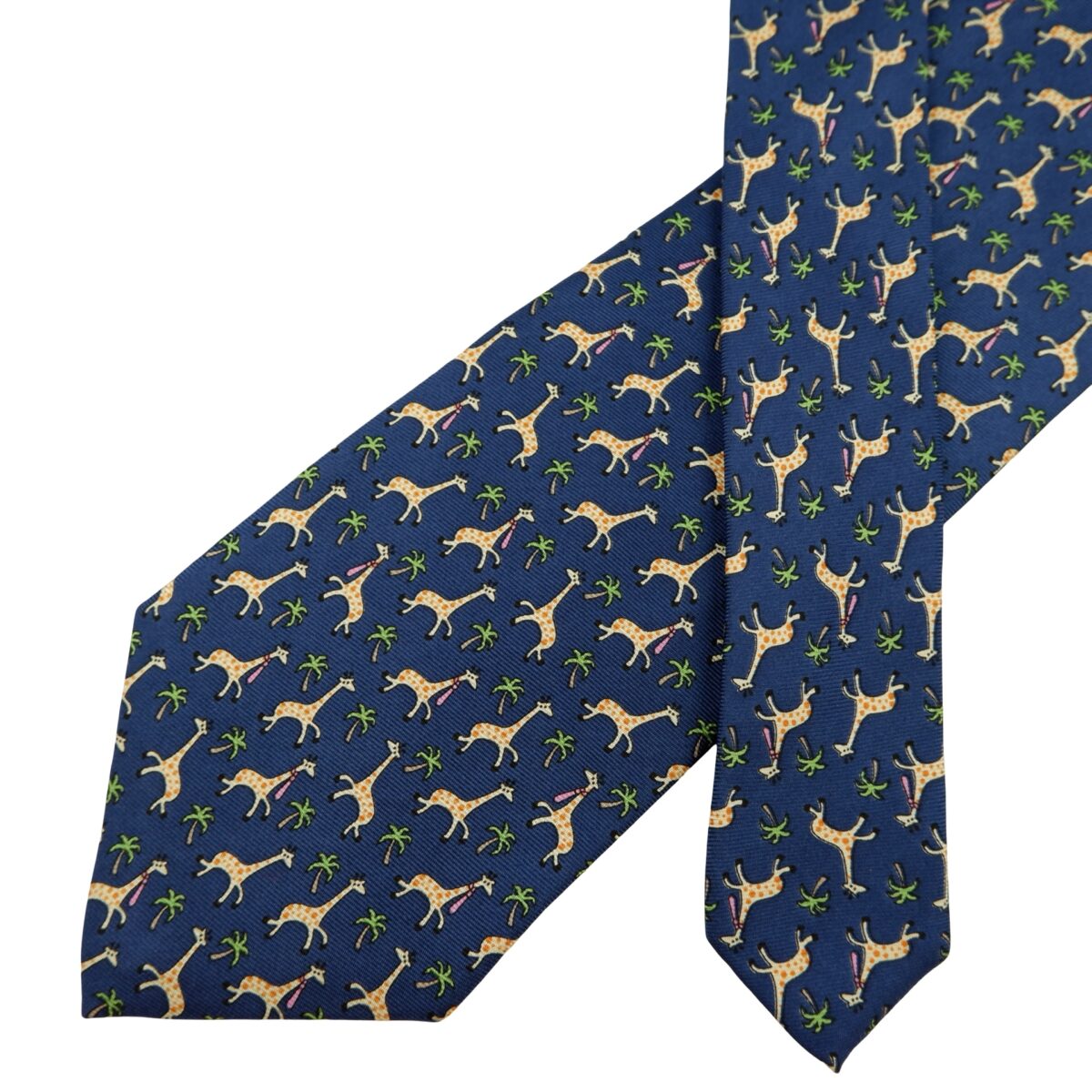 a16193 2 Pierre Cardin Tie Silk Blue Animal Pattern China (US Import Tax Included) มุมที่ 2