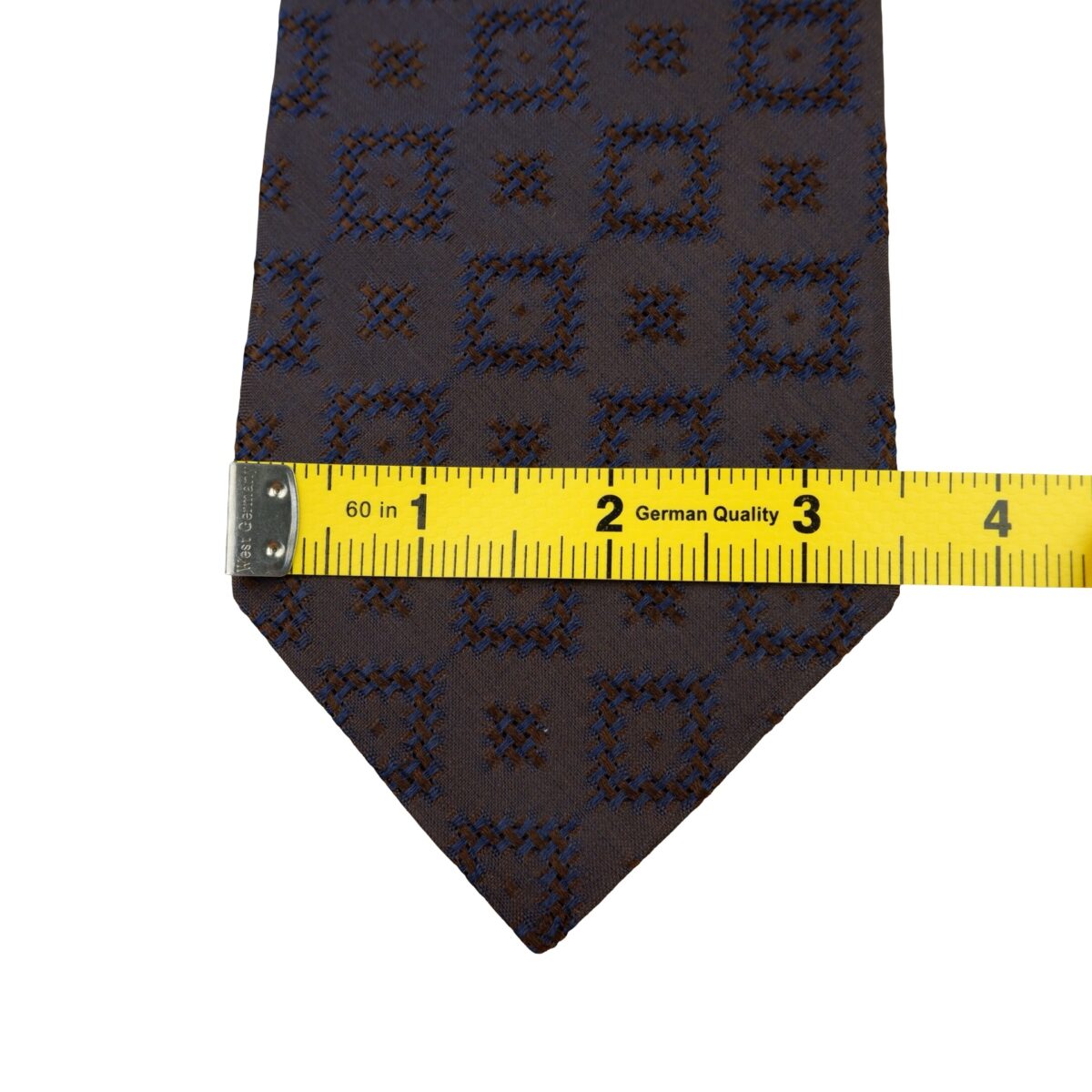 a16194 11 Kenzo Tie Silk Dark Brown Geometric Italy (US Import Tax Included) มุมที่ 11