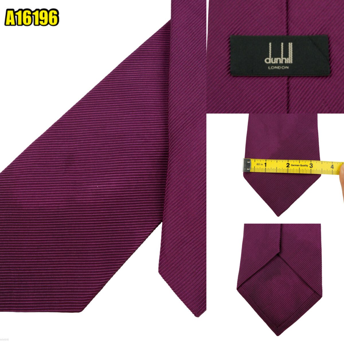 created by photogrid Dunhill Tie Silk Cotton Purple England (US Import Tax Included) มุมที่ 1