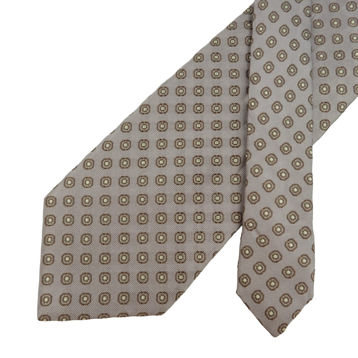 a16198 2 Pierre Cardin Tie Silk Gray Geometric Italy (US Import Tax Included) มุมที่ 2
