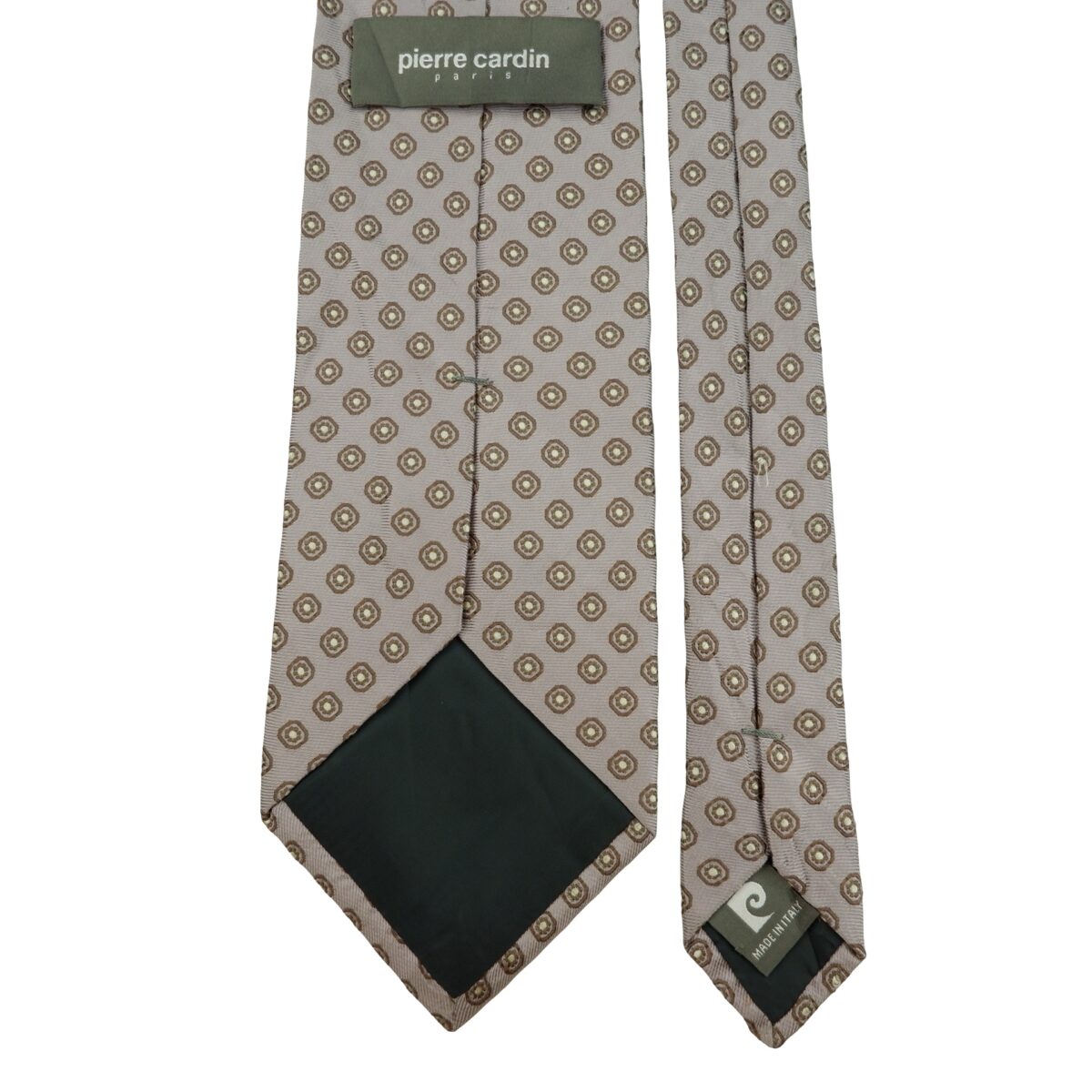 a16198 4 Pierre Cardin Tie Silk Gray Geometric Italy (US Import Tax Included) มุมที่ 4