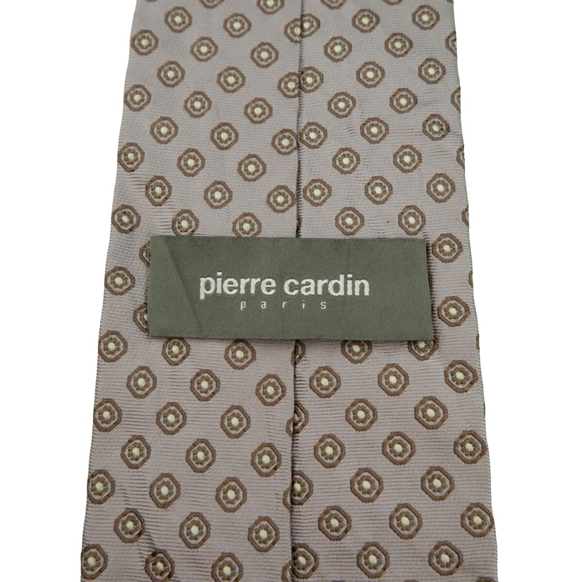 a16198 9 Pierre Cardin Tie Silk Gray Geometric Italy (US Import Tax Included) มุมที่ 9