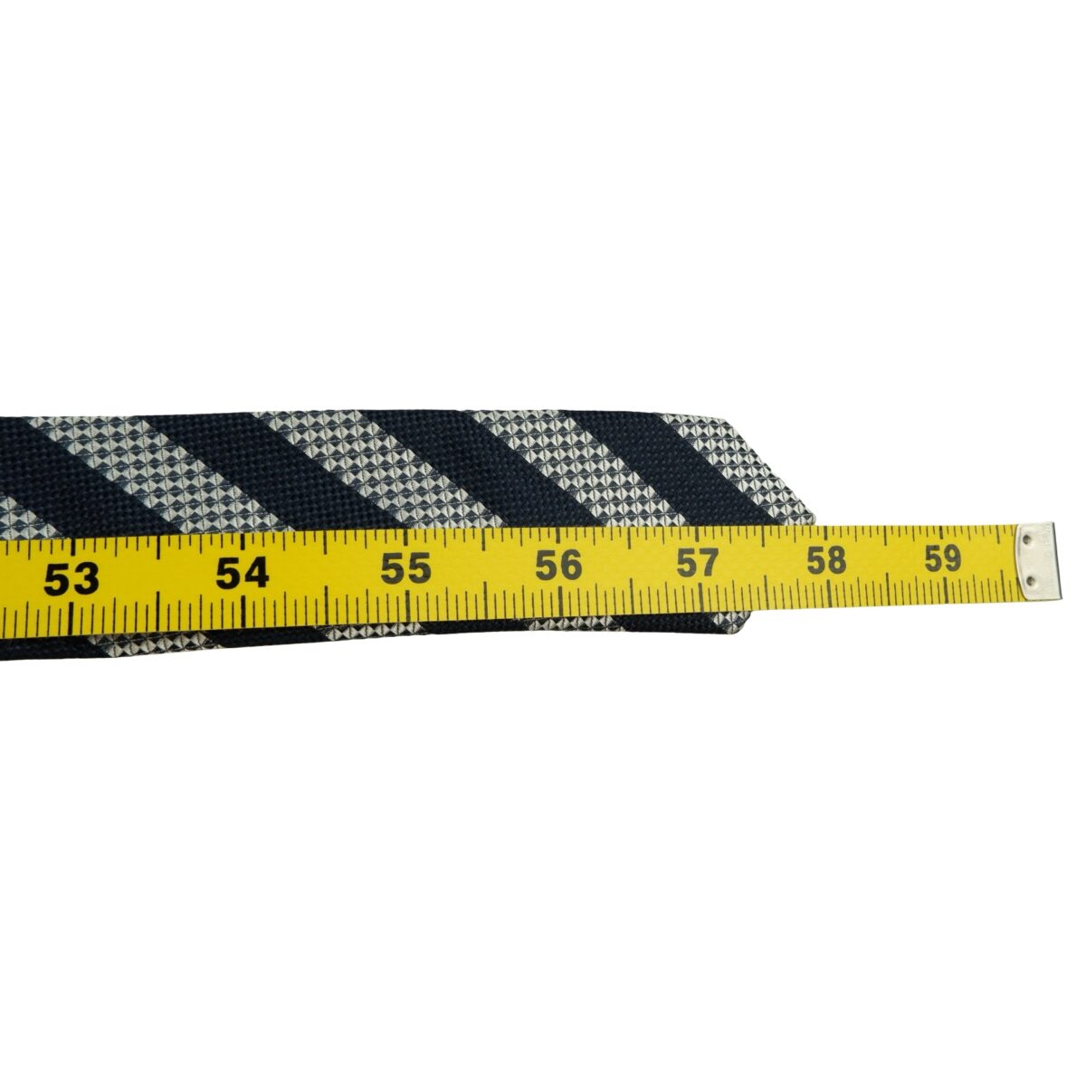 a16200 13 Hugo Boss Tie Silk Black Silver Stripe Italy (US Import Tax Included) มุมที่ 13