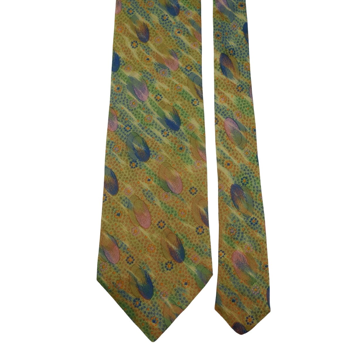 a16201 3 Missoni Tie Silk Green Abstract Pattern Italy (US Import Tax Included) มุมที่ 3