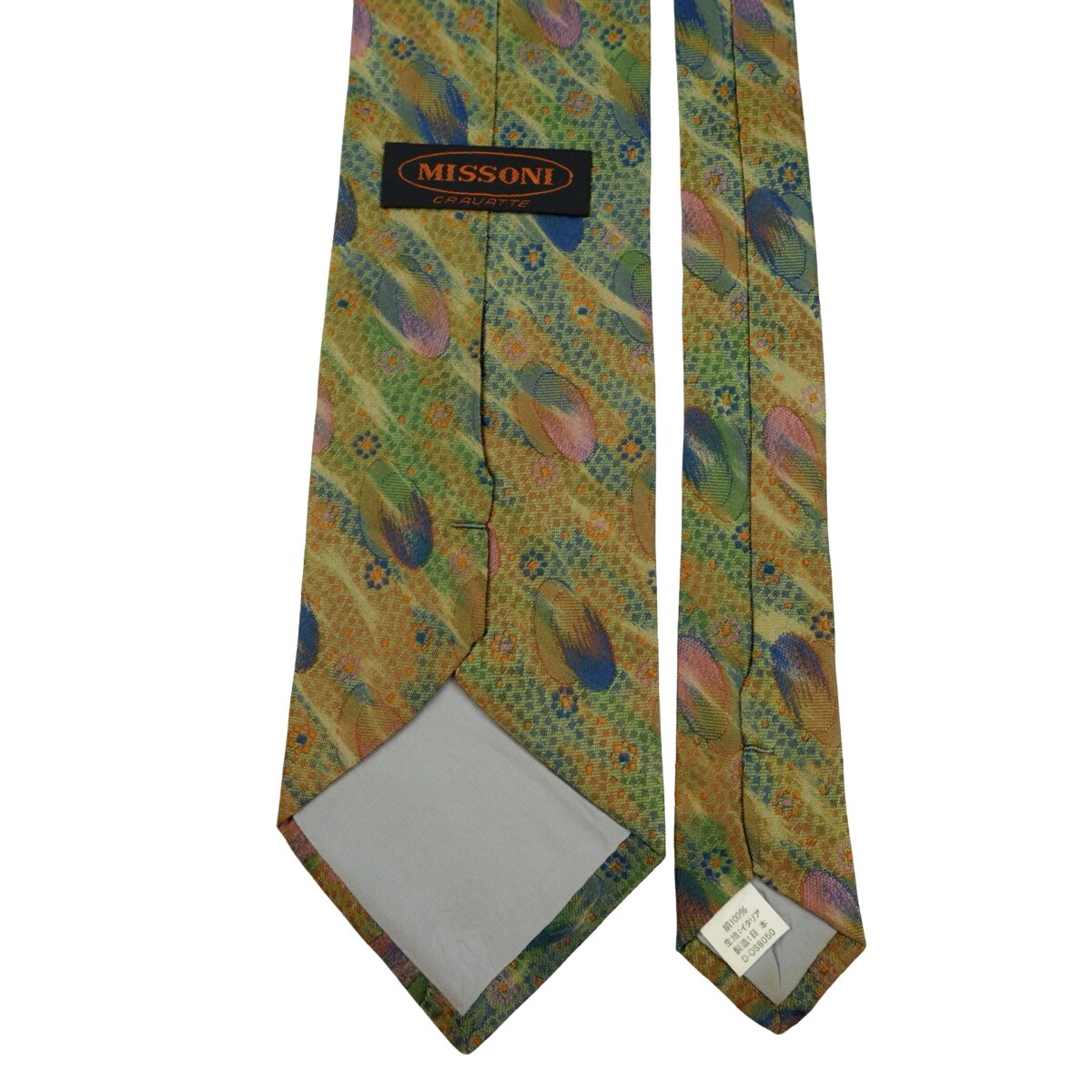 a16201 4 Missoni Tie Silk Green Abstract Pattern Italy (US Import Tax Included) มุมที่ 4