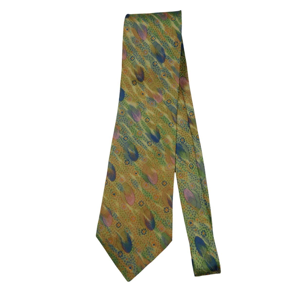a16201 5 Missoni Tie Silk Green Abstract Pattern Italy (US Import Tax Included) มุมที่ 5