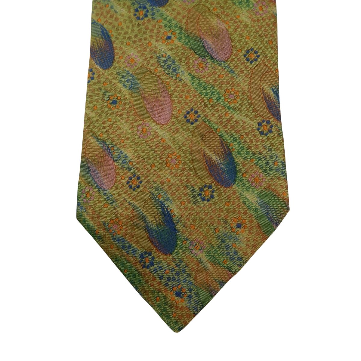 a16201 6 Missoni Tie Silk Green Abstract Pattern Italy (US Import Tax Included) มุมที่ 6