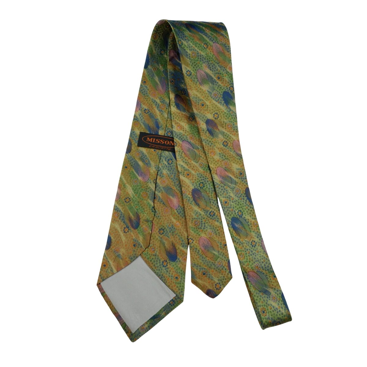 a16201 7 Missoni Tie Silk Green Abstract Pattern Italy (US Import Tax Included) มุมที่ 7