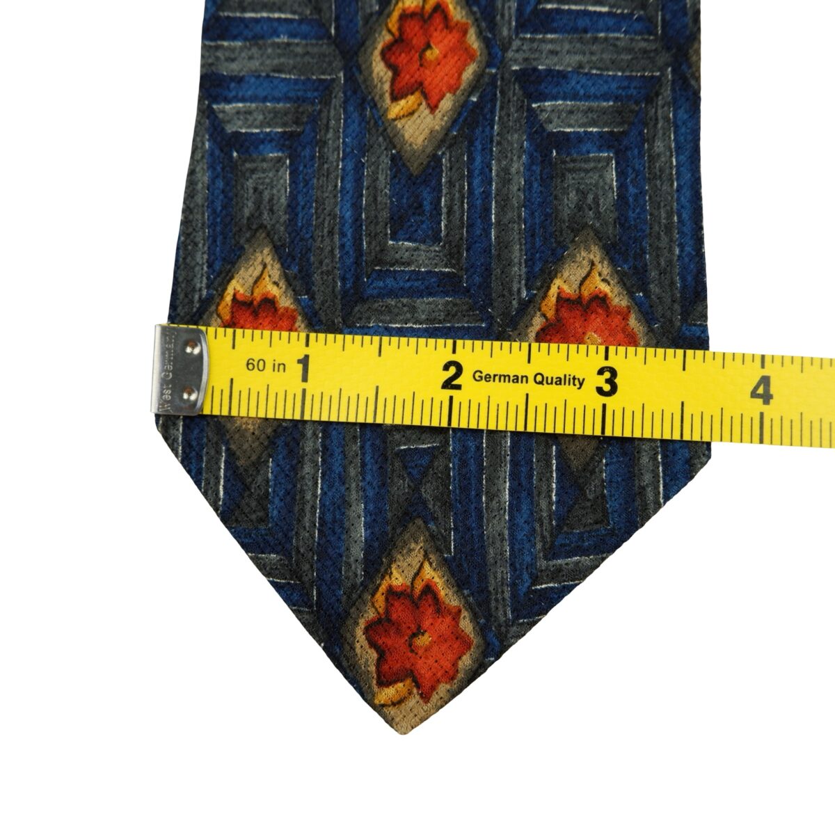 a16203 12 Ermenegildo Zegna Tie Silk Blue Geometric Italy (US Import Tax Included) มุมที่ 12