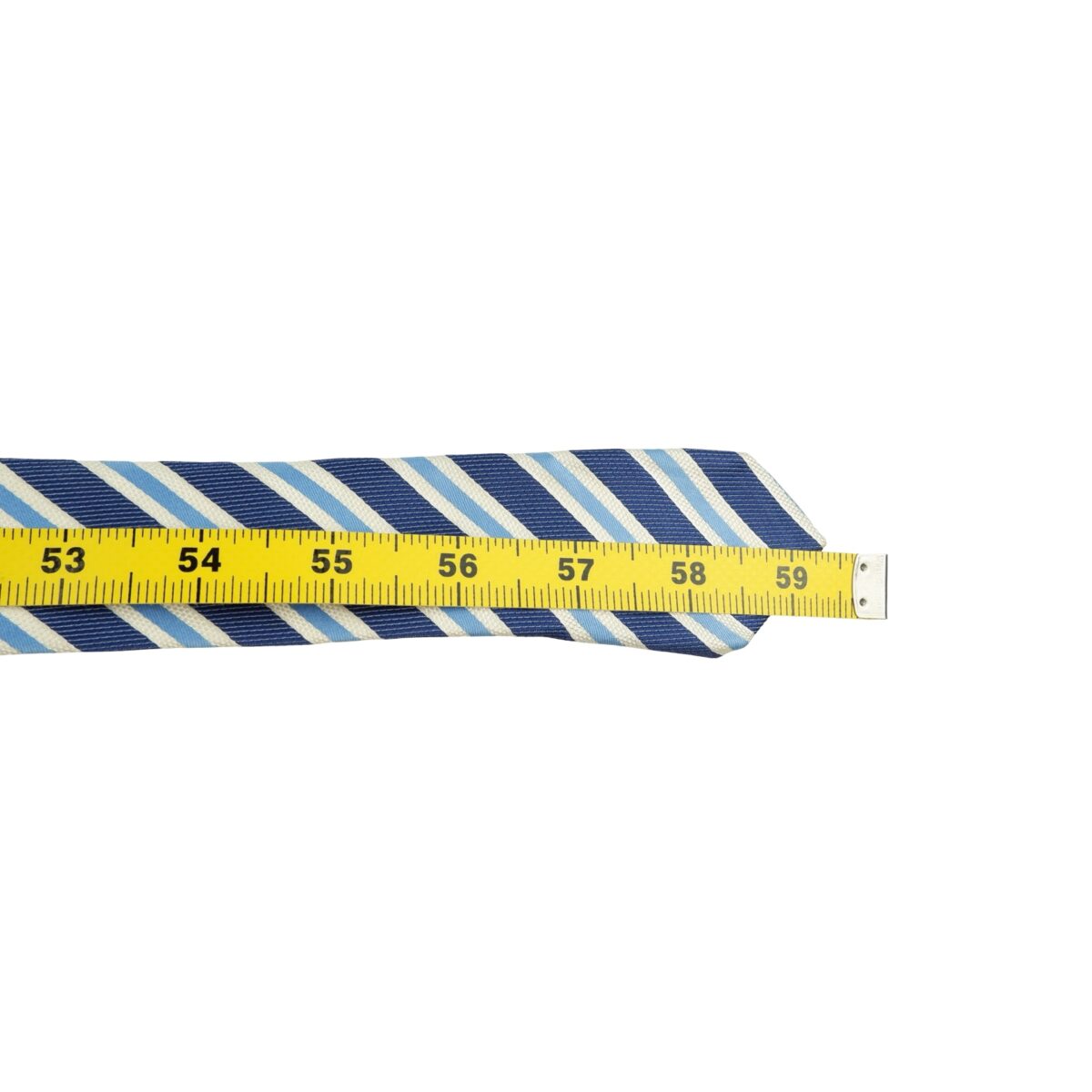 a16204 12 Ermenegildo Zegna Tie Silk Blue White Stripe Italy (US Import Tax Included) มุมที่ 12
