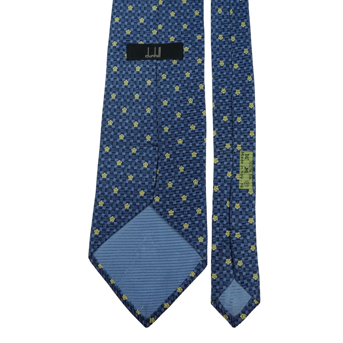 a16207 4 Dunhill Tie Silk Blue Floral Pattern Italy (US Import Tax Included) มุมที่ 4