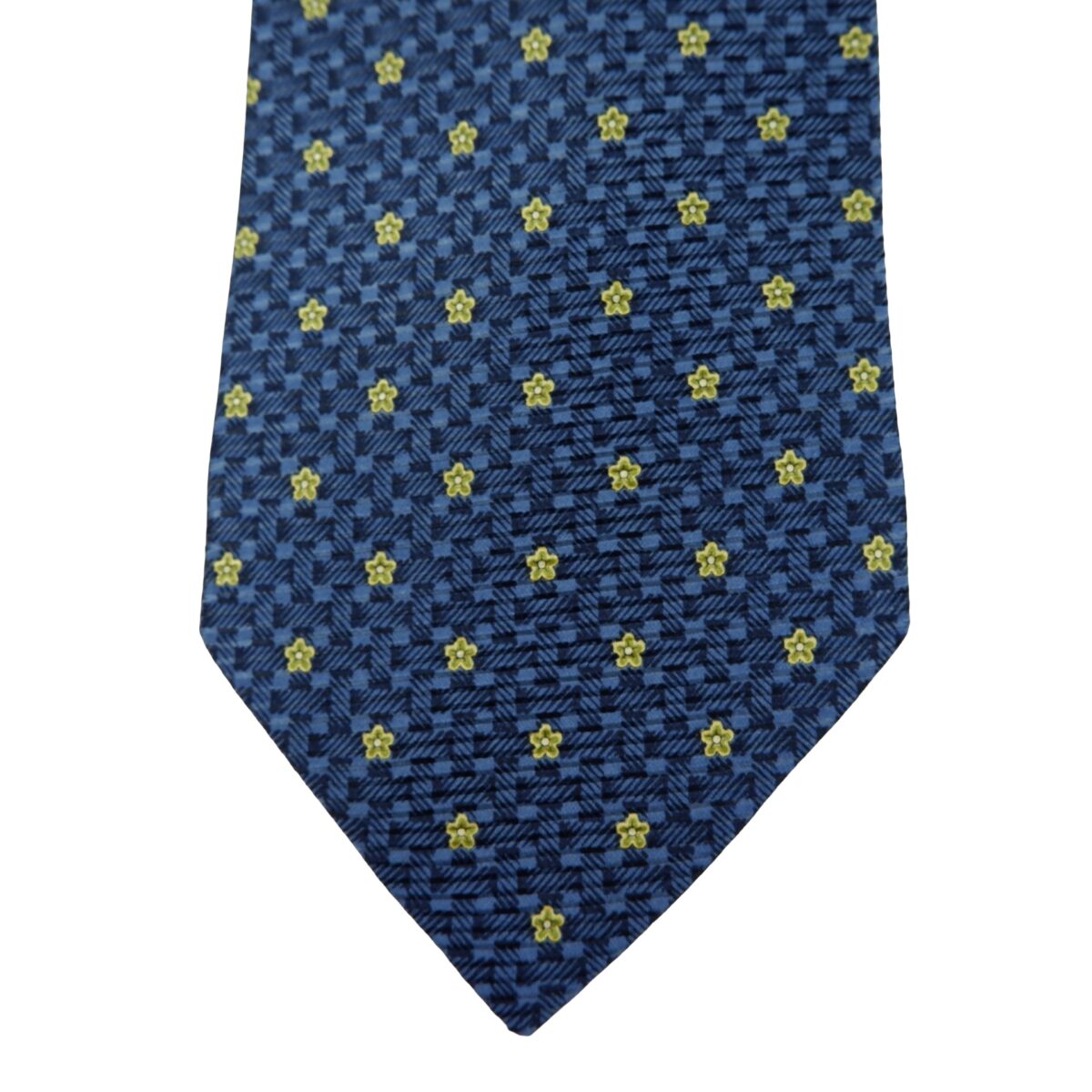 a16207 6 Dunhill Tie Silk Blue Floral Pattern Italy (US Import Tax Included) มุมที่ 6