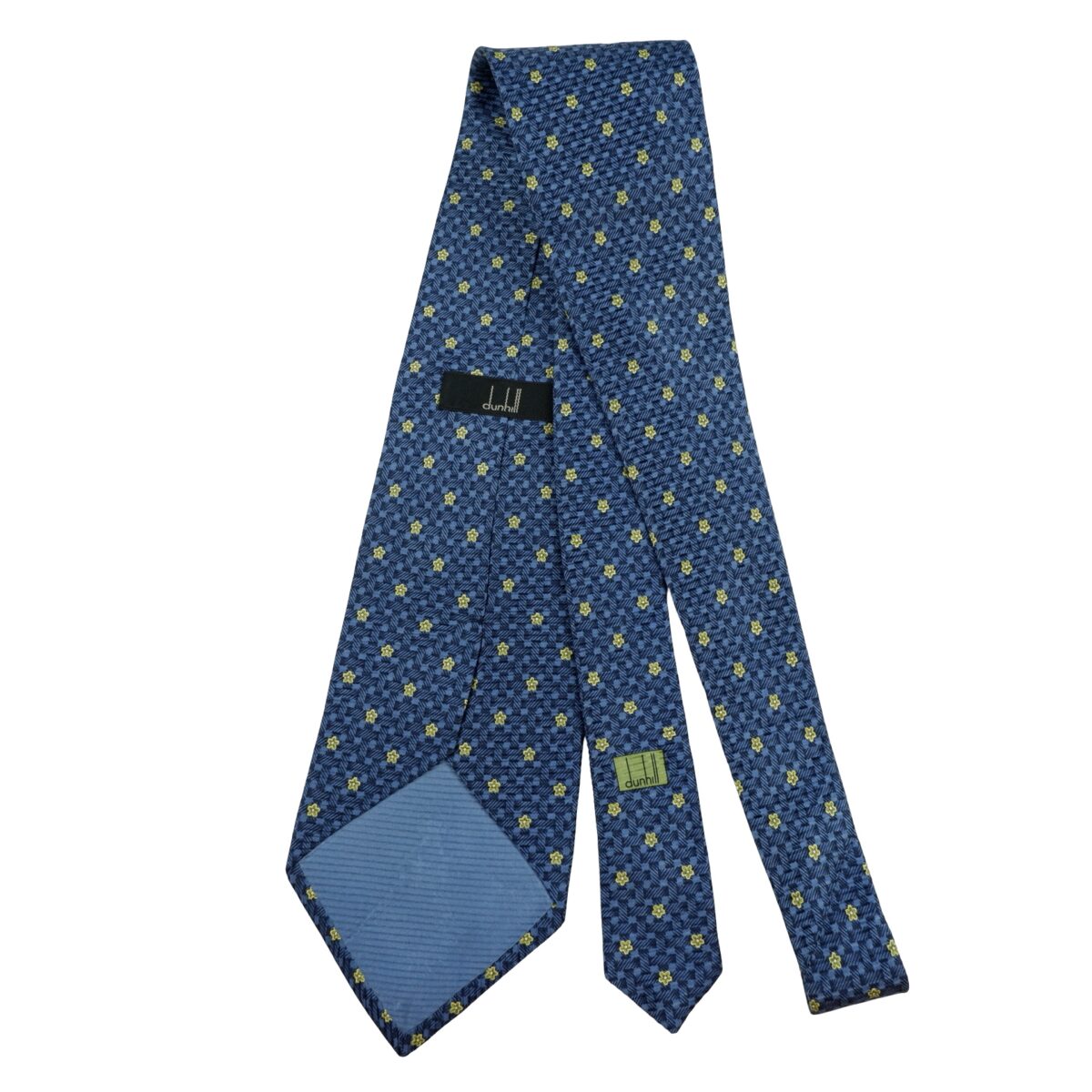 a16207 7 Dunhill Tie Silk Blue Floral Pattern Italy (US Import Tax Included) มุมที่ 7