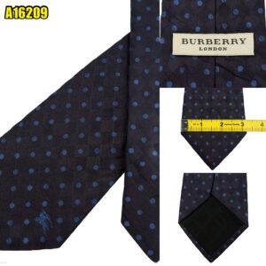 Burberry Tie Silk Black Dot Geometric Italy (US Import Tax Included) มุมที่ 1