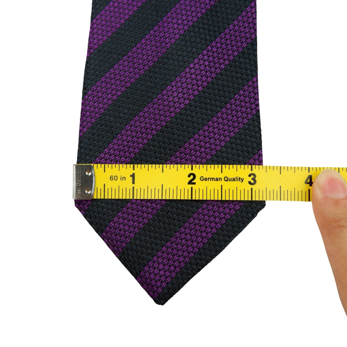 a16210 12 Burberry Tie Silk Black Purple Stripe England (US Import Tax Included) มุมที่ 12