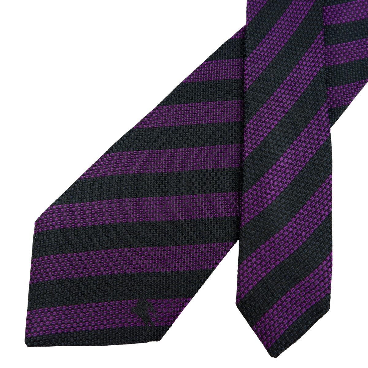 a16210 2 Burberry Tie Silk Black Purple Stripe England (US Import Tax Included) มุมที่ 2