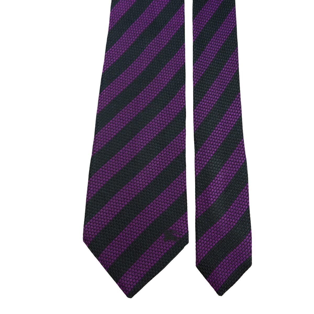 a16210 3 Burberry Tie Silk Black Purple Stripe England (US Import Tax Included) มุมที่ 3