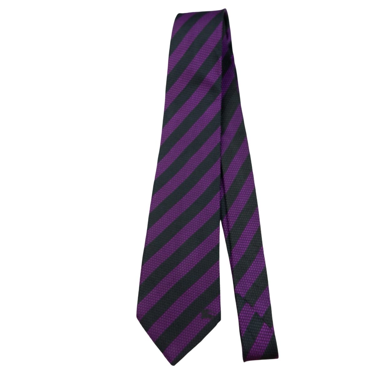 a16210 5 Burberry Tie Silk Black Purple Stripe England (US Import Tax Included) มุมที่ 5