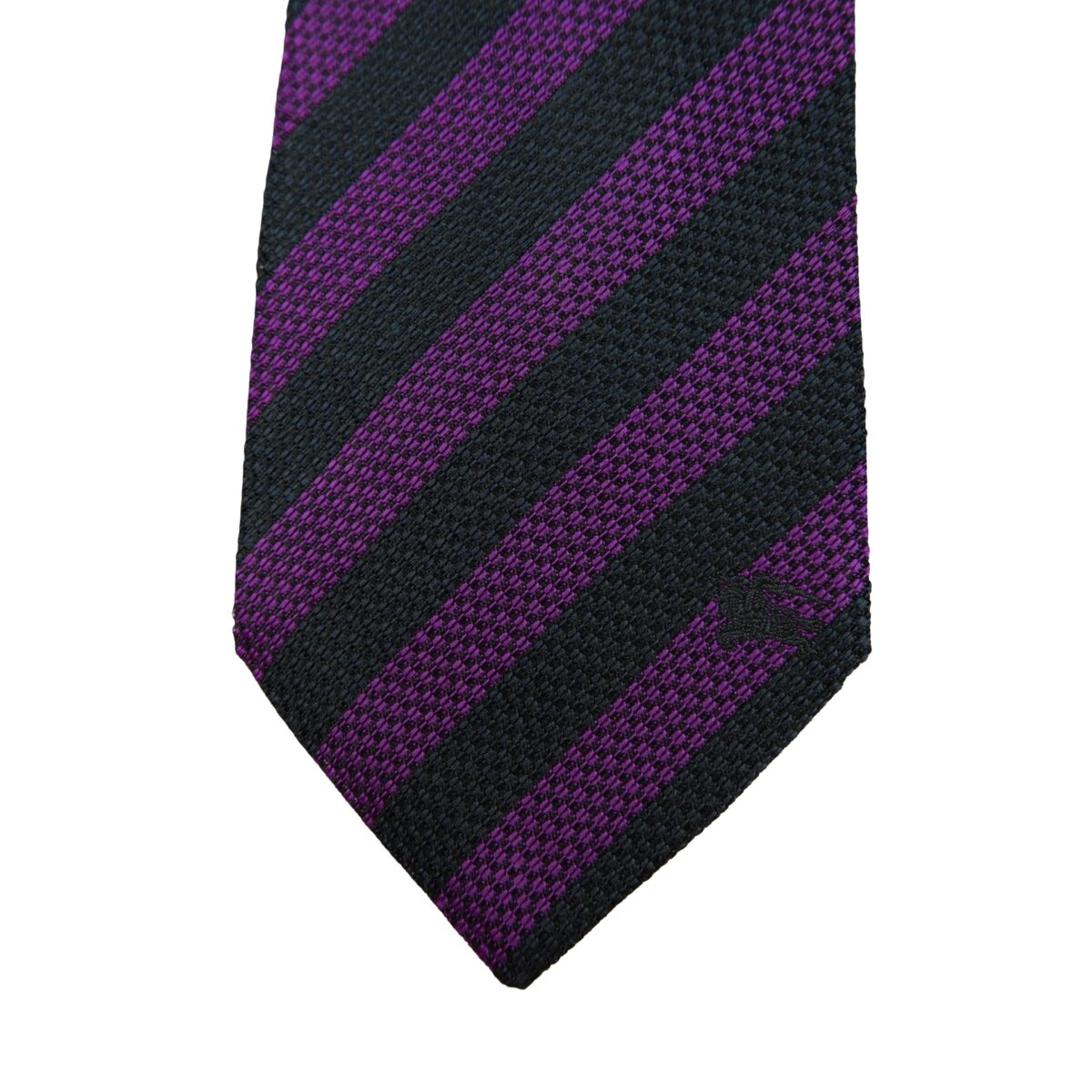 a16210 6 Burberry Tie Silk Black Purple Stripe England (US Import Tax Included) มุมที่ 6