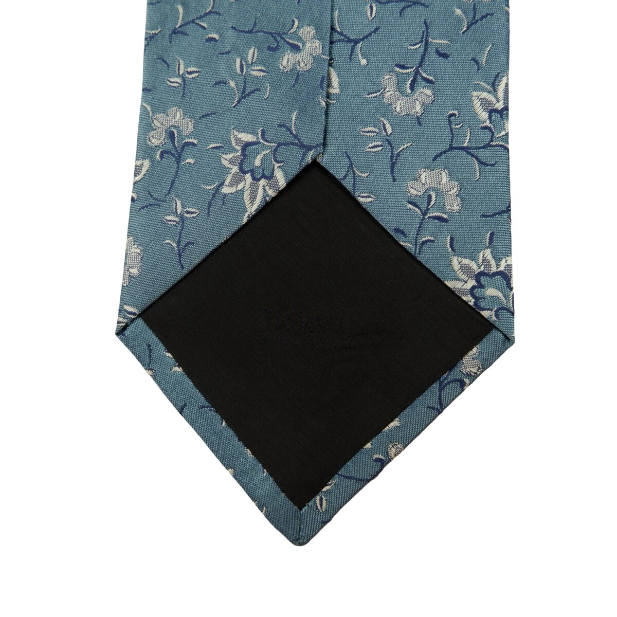 a16214 8 Hugo Boss Tie Silk Blue Floral Pattern Italy (US Import Tax Included) มุมที่ 8