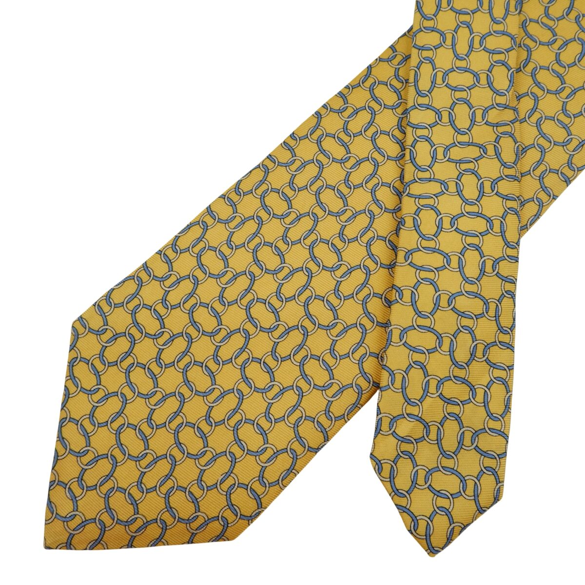 a16215 2 Brooks Brothers Tie Silk Yellow Geometric USA (US Import Tax Included) มุมที่ 2