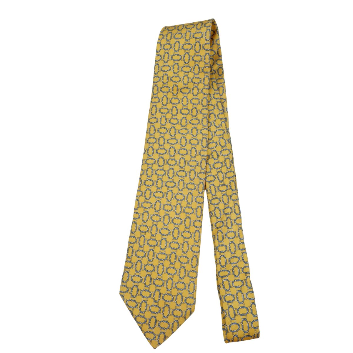 a16215 5 Brooks Brothers Tie Silk Yellow Geometric USA (US Import Tax Included) มุมที่ 5