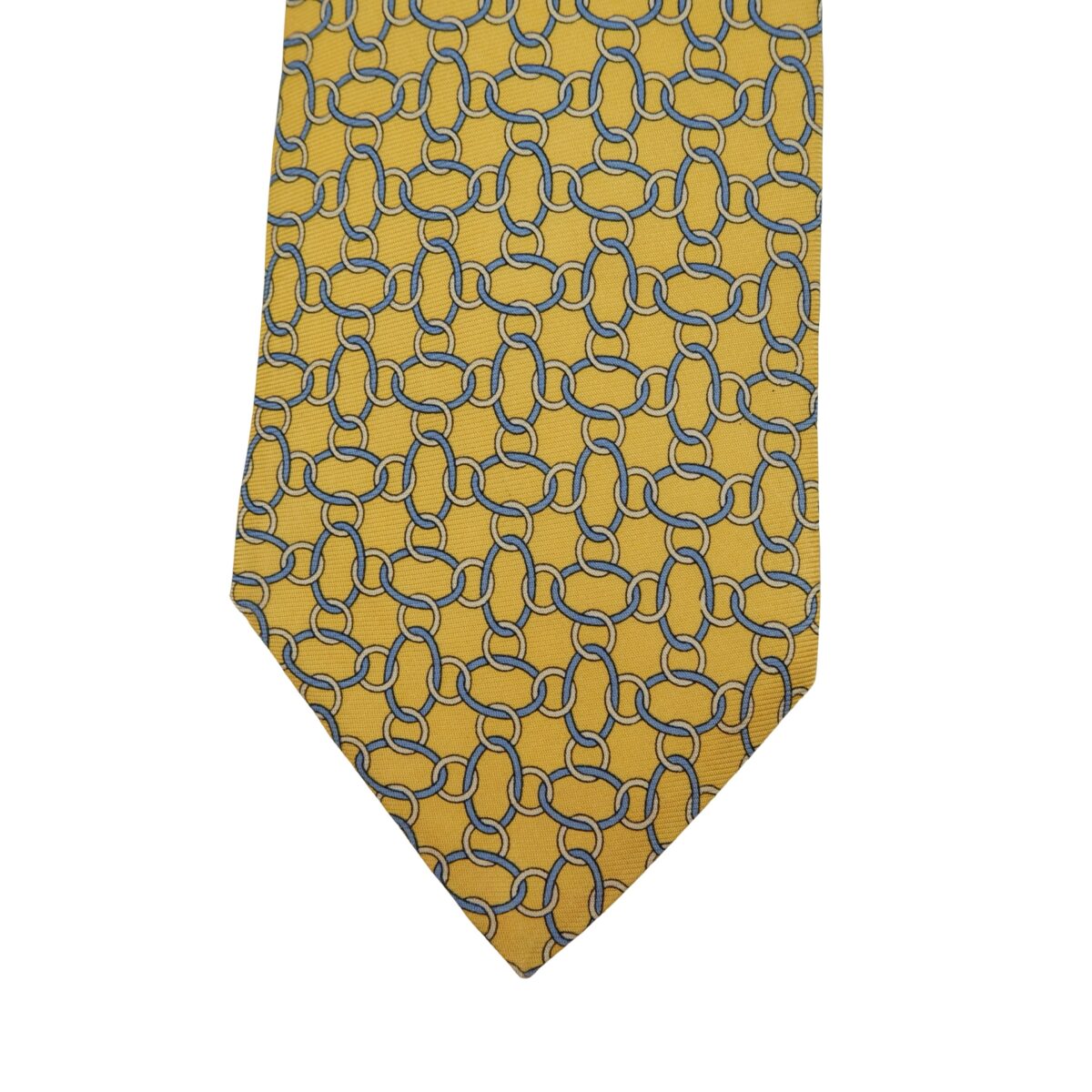 a16215 6 Brooks Brothers Tie Silk Yellow Geometric USA (US Import Tax Included) มุมที่ 6