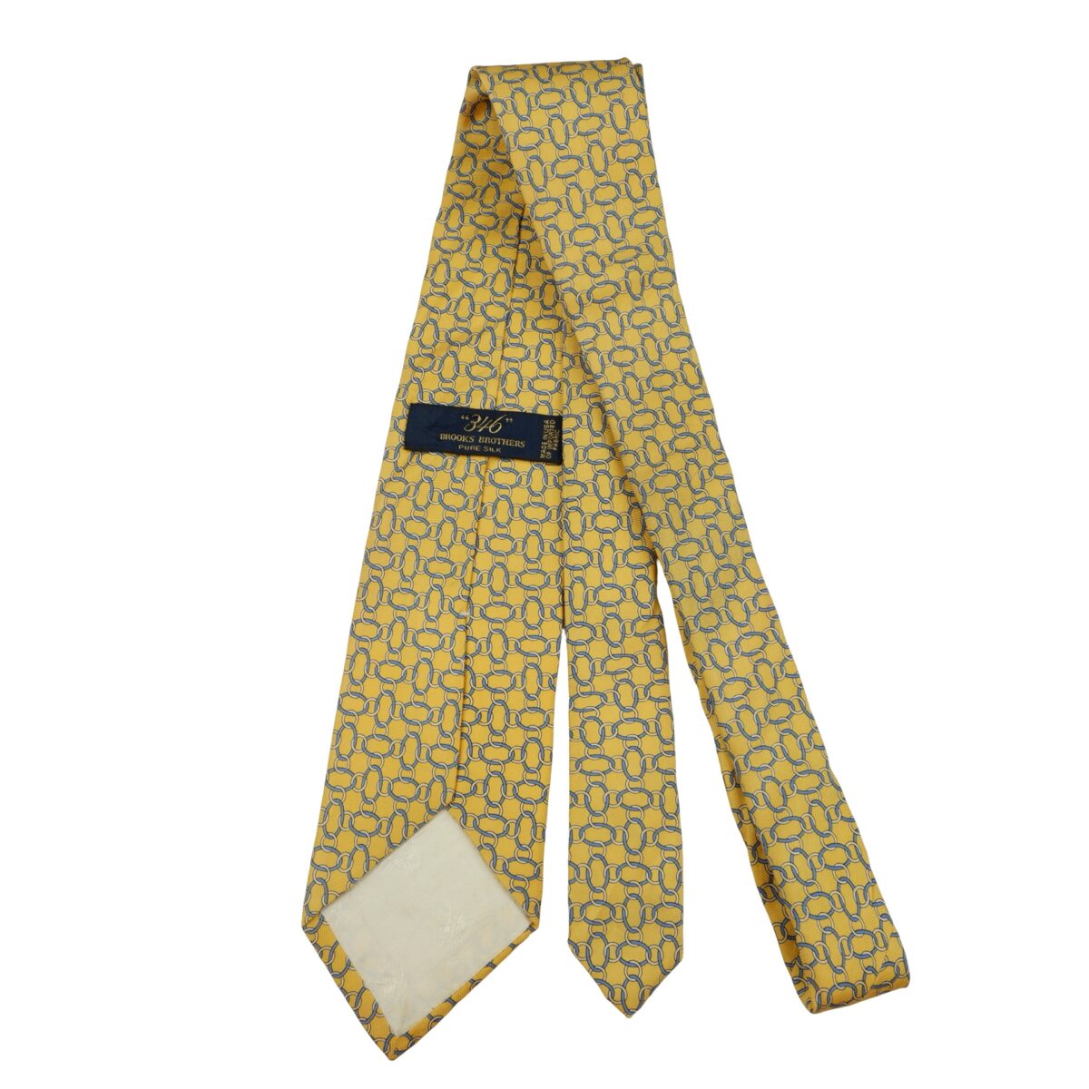 a16215 7 Brooks Brothers Tie Silk Yellow Geometric USA (US Import Tax Included) มุมที่ 7