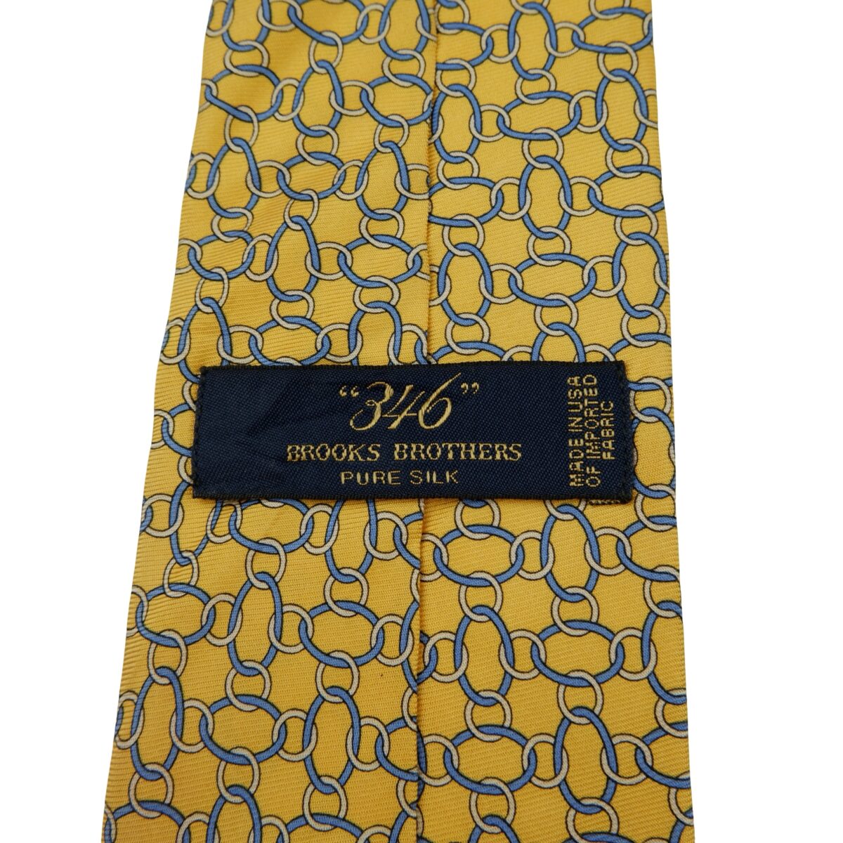 a16215 9 Brooks Brothers Tie Silk Yellow Geometric USA (US Import Tax Included) มุมที่ 9