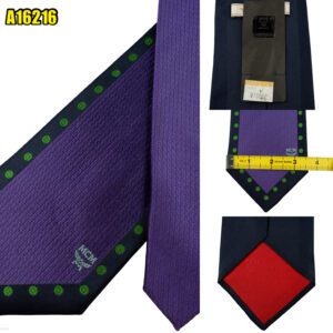 MCM Tie Silk Purple Black Korea (US Import Tax Included) มุมที่ 1