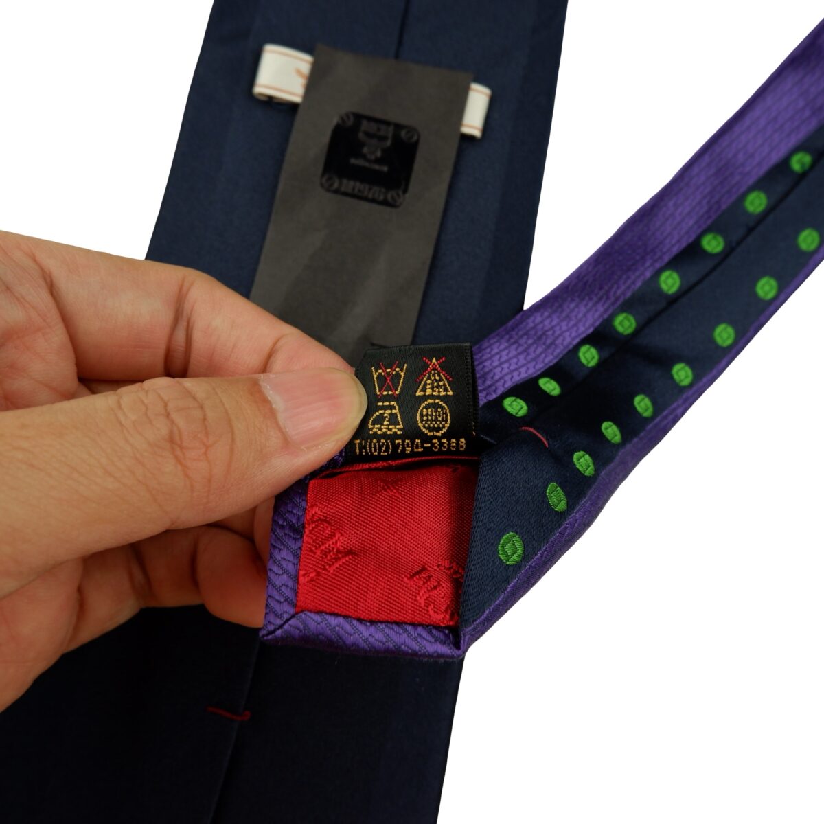 a16216 11 MCM Tie Silk Purple Black Korea (US Import Tax Included) มุมที่ 11