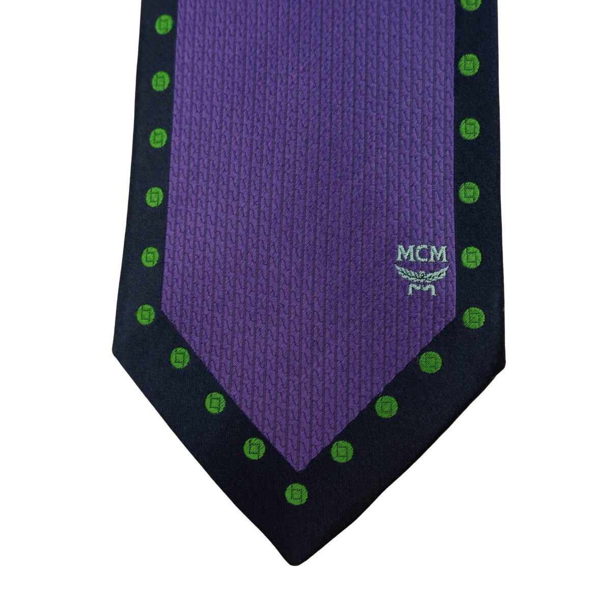 a16216 6 MCM Tie Silk Purple Black Korea (US Import Tax Included) มุมที่ 6