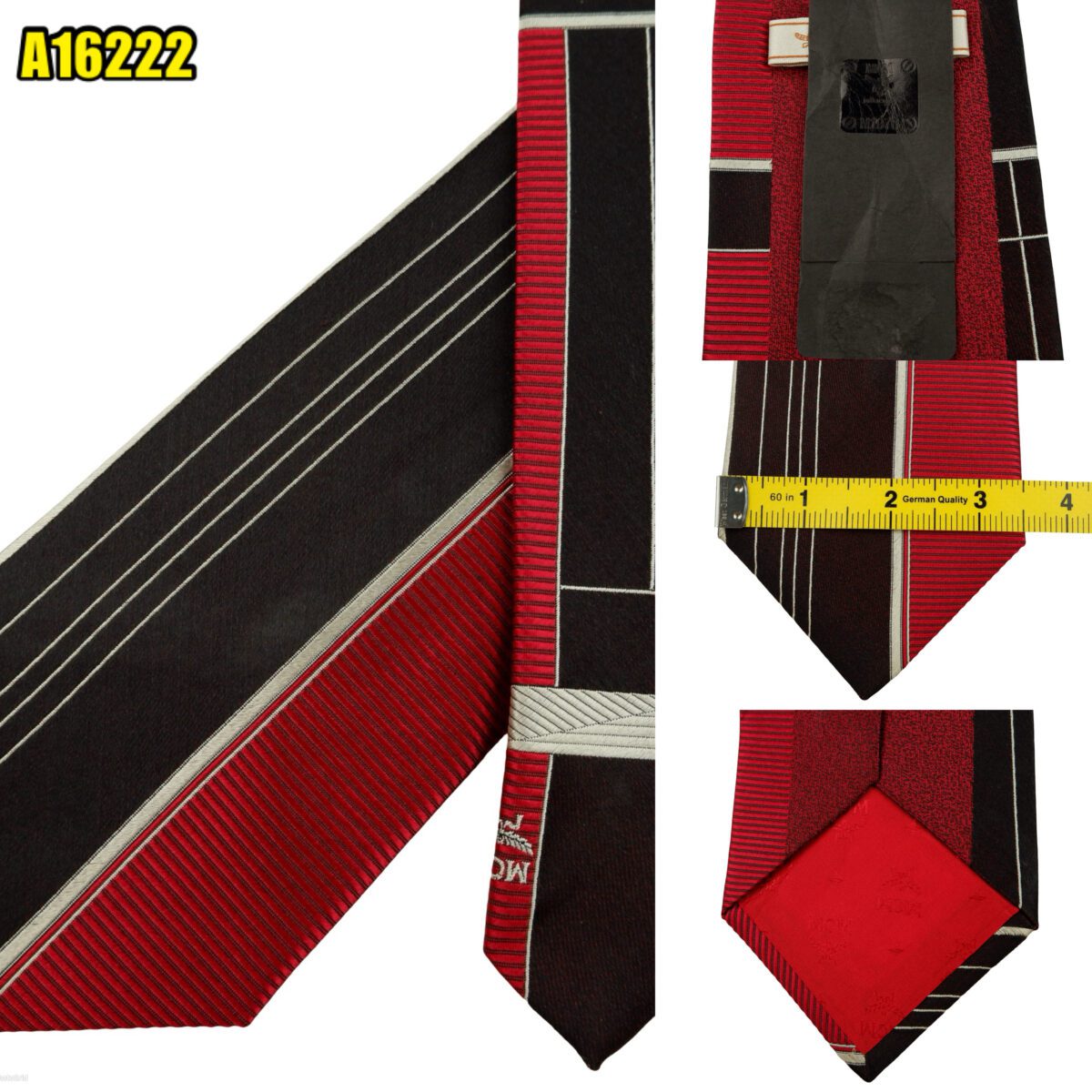created by photogrid MCM Tie Silk Maroon Geometric Korea (US Import Tax Included) มุมที่ 1