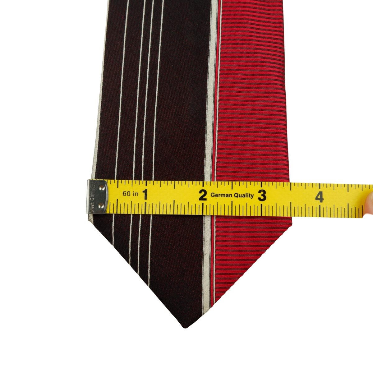 a16222 12 MCM Tie Silk Maroon Geometric Korea (US Import Tax Included) มุมที่ 12