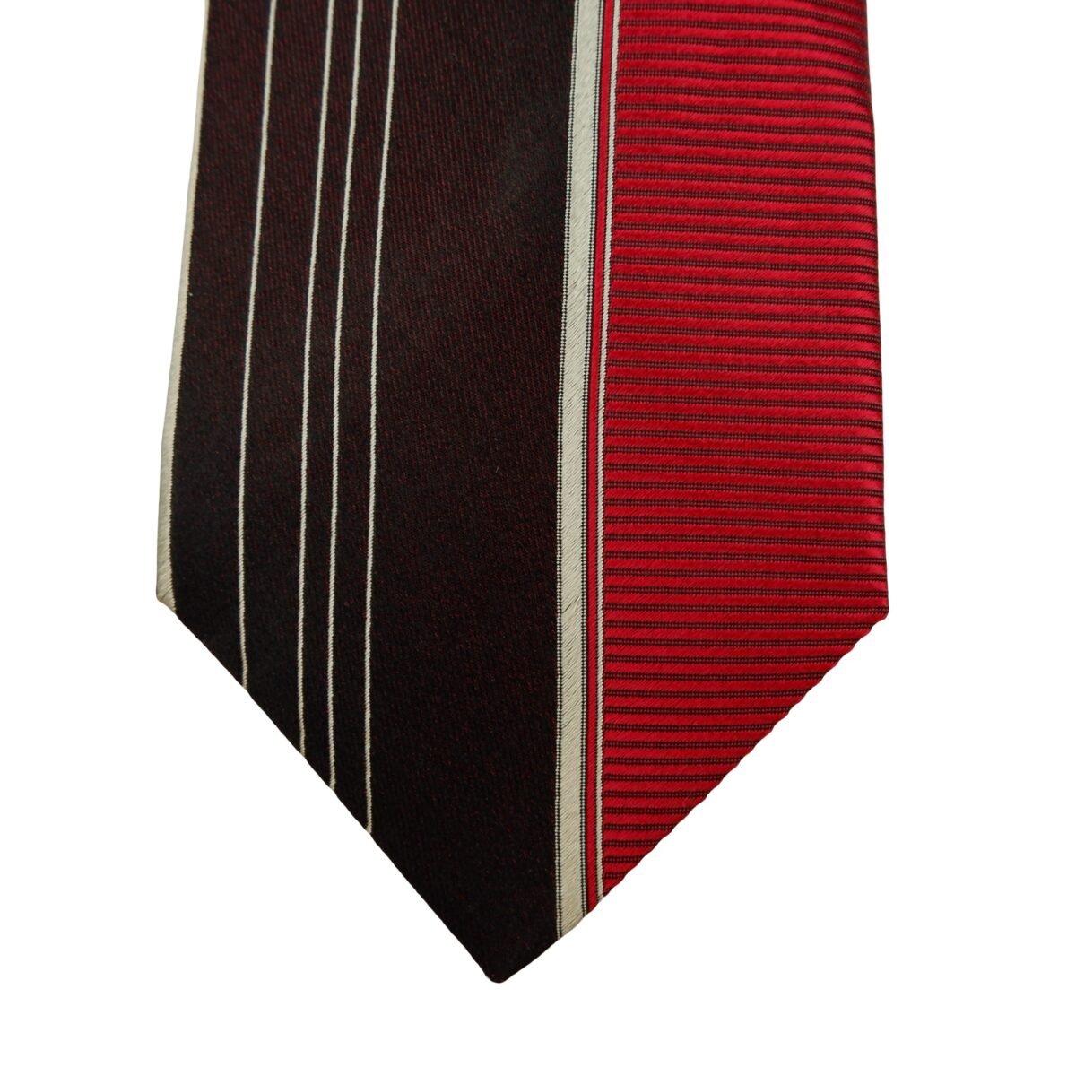 a16222 6 MCM Tie Silk Maroon Geometric Korea (US Import Tax Included) มุมที่ 6