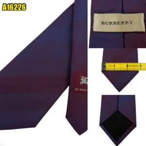 Burberry Tie Silk Purple Stripe Italy (US Import Tax Included) มุมที่ 1