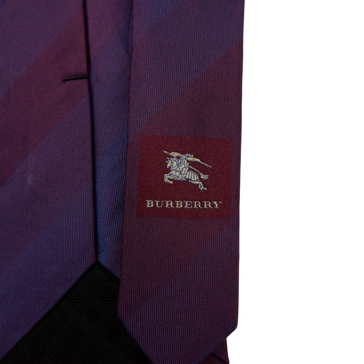 a16226 10 Burberry Tie Silk Purple Stripe Italy (US Import Tax Included) มุมที่ 10
