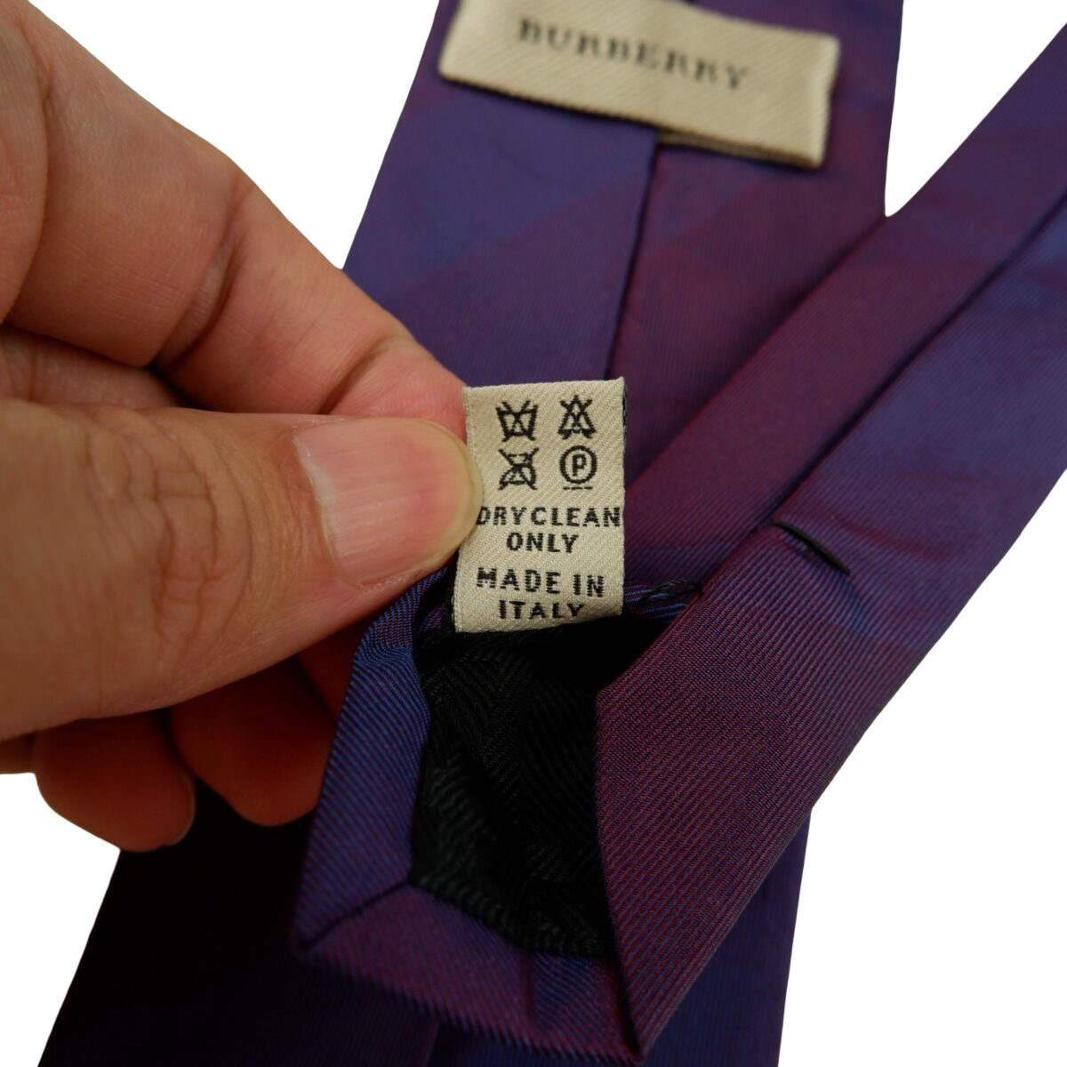 a16226 12 Burberry Tie Silk Purple Stripe Italy (US Import Tax Included) มุมที่ 12