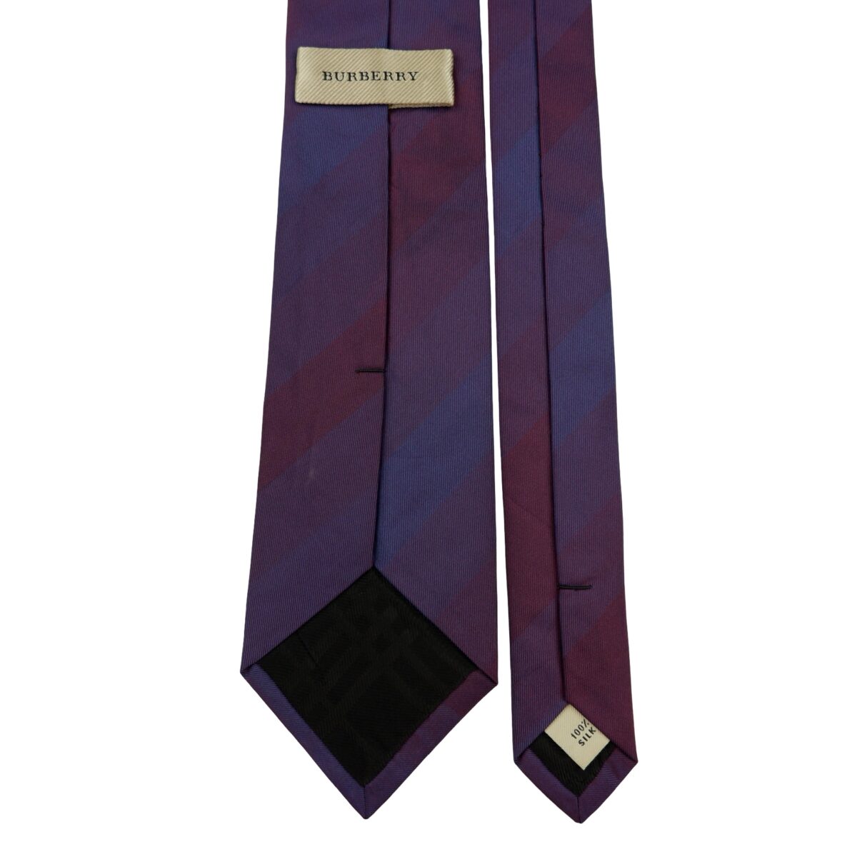 a16226 4 Burberry Tie Silk Purple Stripe Italy (US Import Tax Included) มุมที่ 4