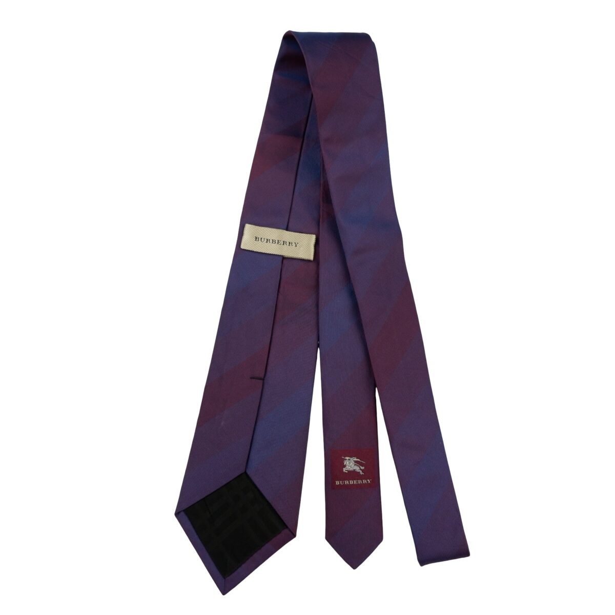 a16226 7 Burberry Tie Silk Purple Stripe Italy (US Import Tax Included) มุมที่ 7
