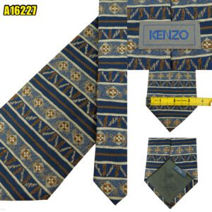 Kenzo Tie Silk Blue Abstract Pattern Japan (US Import Tax Included) มุมที่ 1