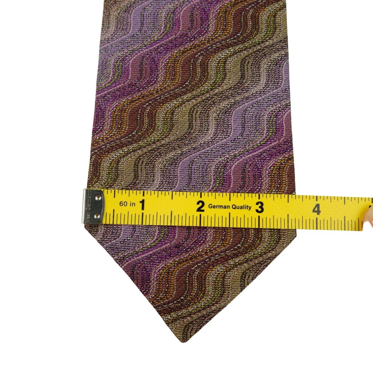 a16228 12 Missoni Tie Silk Purple Zigzag Pattern Italy (US Import Tax Included) มุมที่ 12