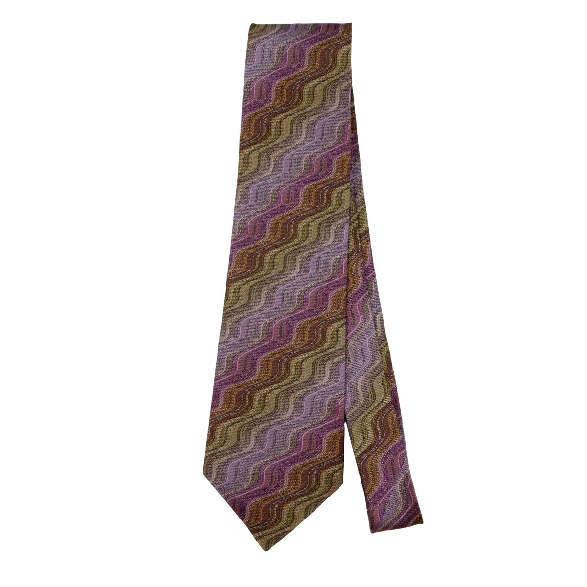 a16228 5 Missoni Tie Silk Purple Zigzag Pattern Italy (US Import Tax Included) มุมที่ 5