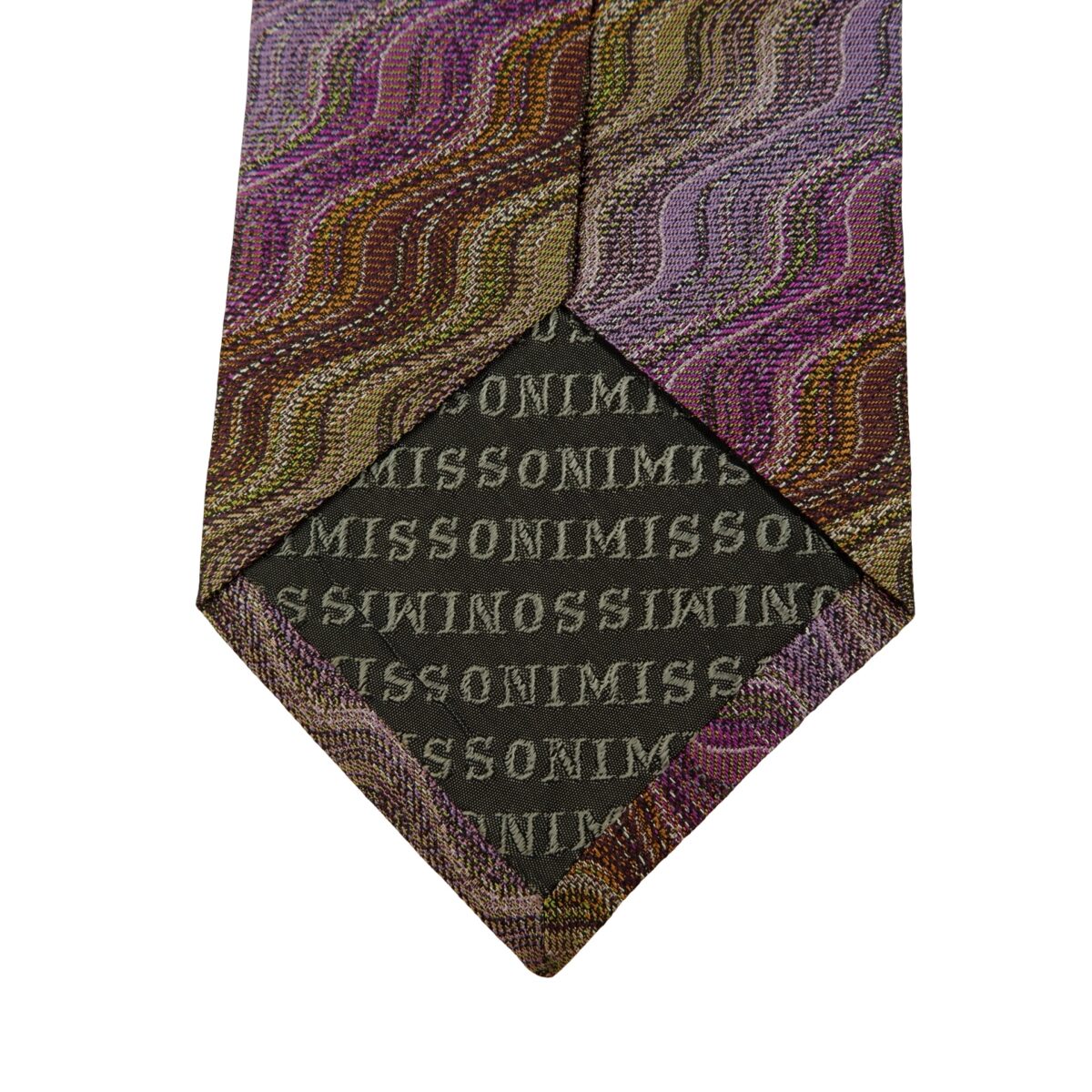 a16228 8 Missoni Tie Silk Purple Zigzag Pattern Italy (US Import Tax Included) มุมที่ 8