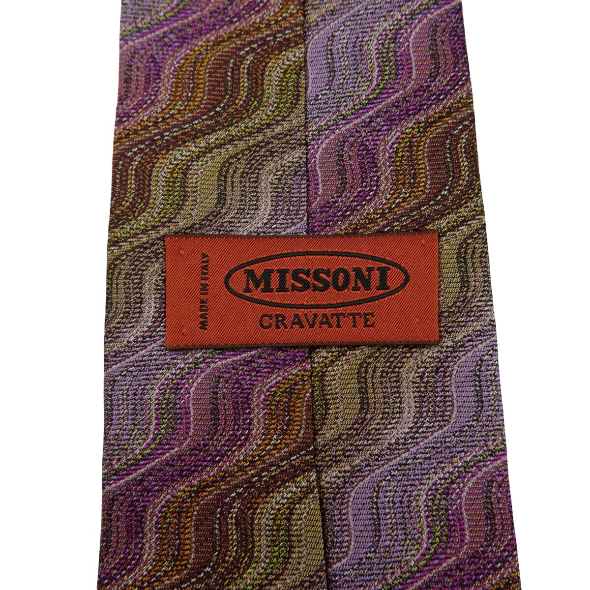 a16228 9 Missoni Tie Silk Purple Zigzag Pattern Italy (US Import Tax Included) มุมที่ 9
